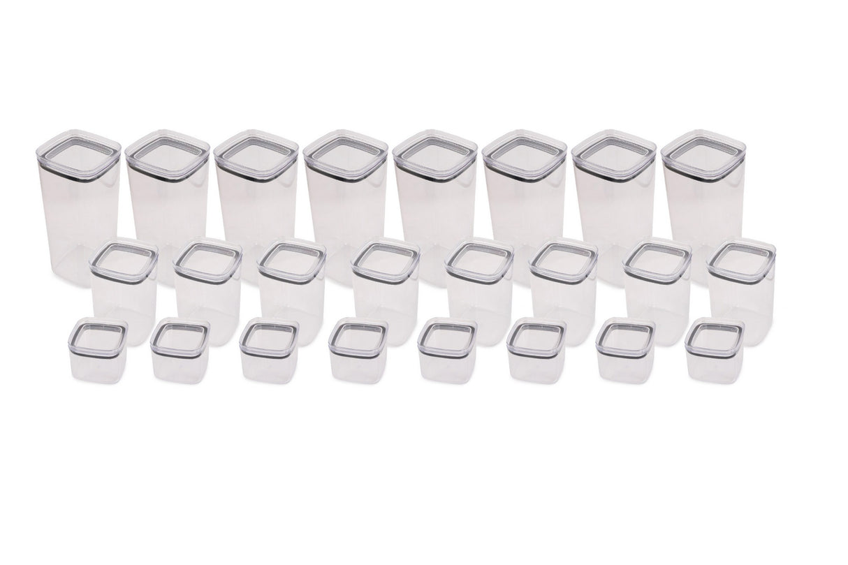 Set recipiente pentru depozitare 24 bucăți 3BOY24, Antracit, 10x10x18 cm