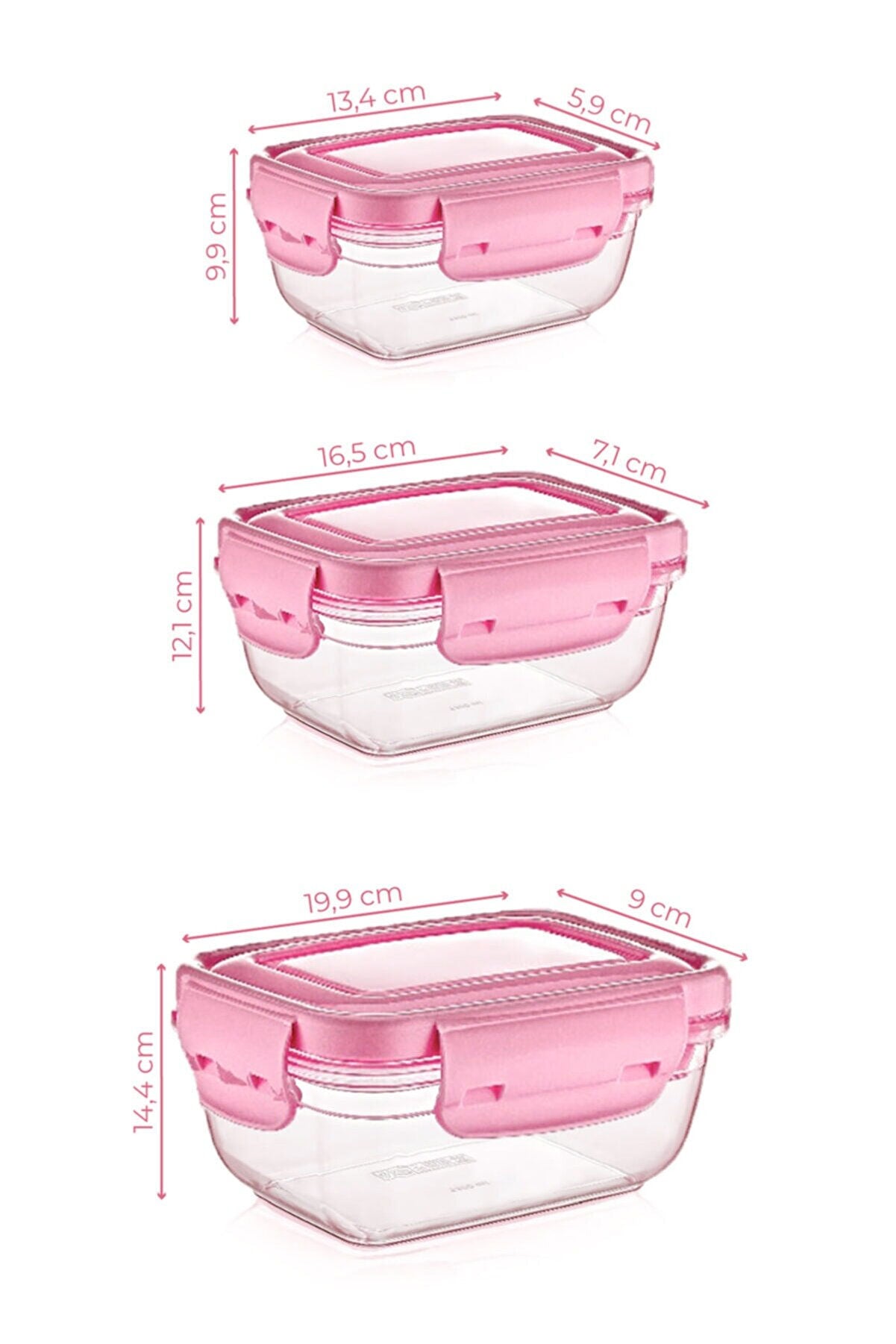 Set recipiente pentru depozitare 3 bucăți 30147, Diverse culori, 20x9x14 cm - Roz | SKU: 964FRM1136 | Set recipiente pentru depozitare 3 bucăți 30147, 20x9x14 cm, varianta Roz, produs pentru amenajarea locuinței, disponibil online în România la CasaMob
