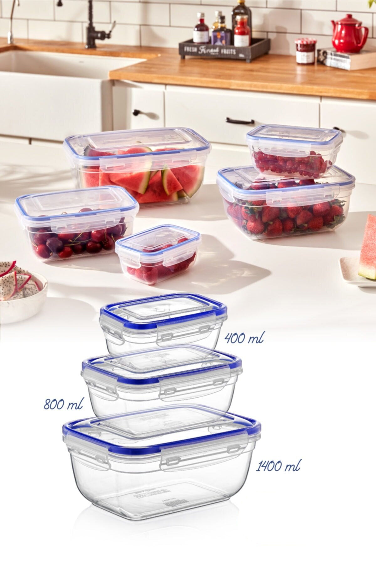 Set recipiente pentru depozitare 3 bucăți 30147, Diverse culori, 20x9x14 cm - Transparent | SKU: 964FRM1140 | Set recipiente pentru depozitare 3 bucăți 30147, 20x9x14 cm, varianta Transparent, produs pentru amenajarea locuinței, disponibil online în România la CasaMob