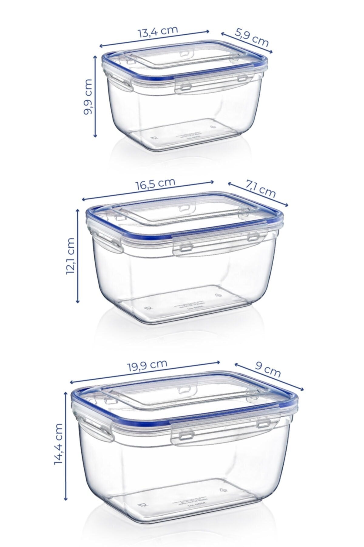 Set recipiente pentru depozitare 3 bucăți 30147, Diverse culori, 20x9x14 cm - Transparent | SKU: 964FRM1140 | Set recipiente pentru depozitare 3 bucăți 30147, 20x9x14 cm, varianta Transparent, produs pentru amenajarea locuinței, disponibil online în România la CasaMob