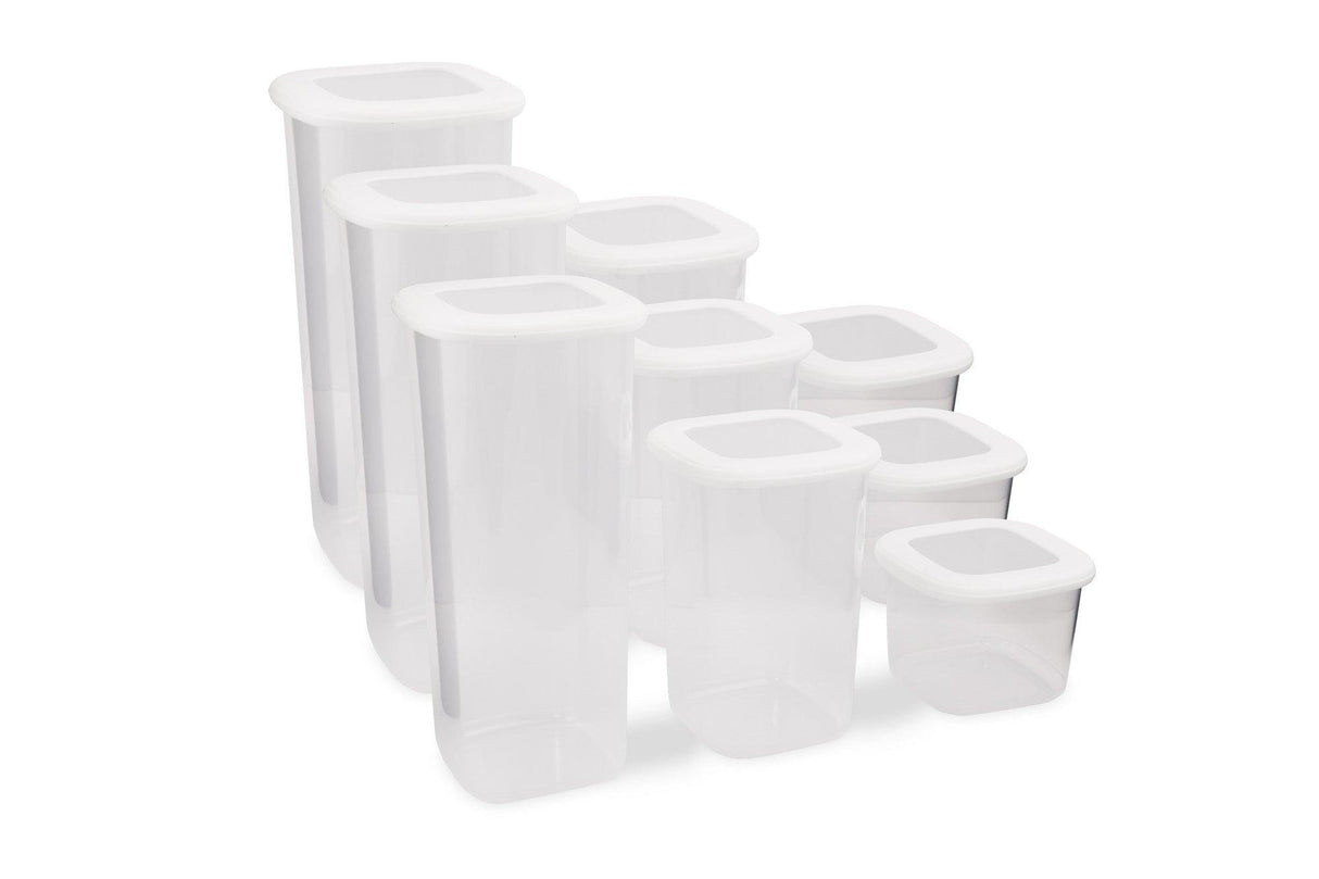 Set cutie de depozitare, Alb, 10x10x9.5 cm