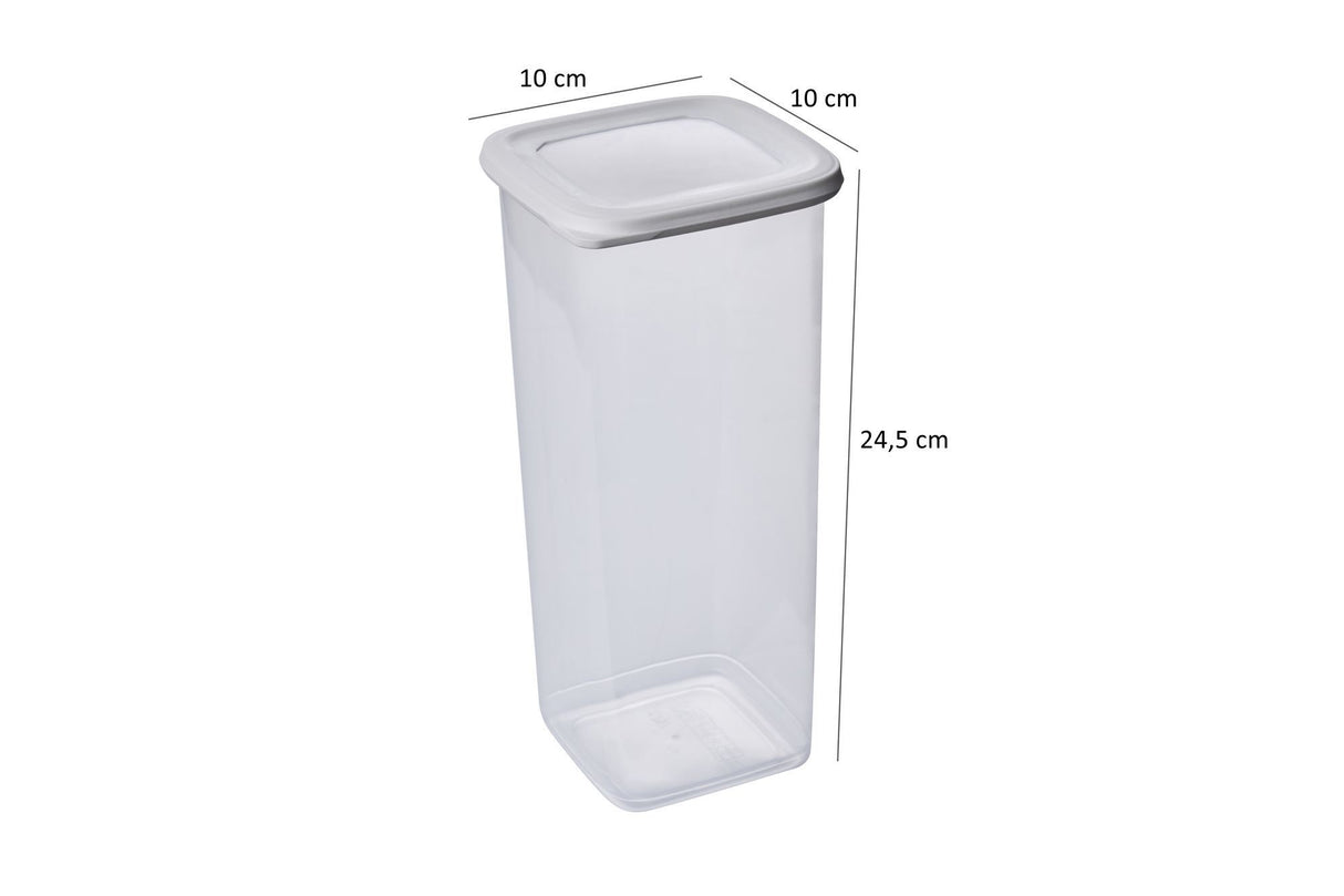 Set recipiente pentru depozitare 12 bucăți BNMPOLYWS12-17, Alb, 10x10x25 cm