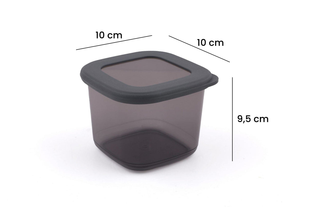Set recipiente pentru depozitare 12 bucăți BNMPOLYAS12-5KAS, Antracit, 10x10x10 cm