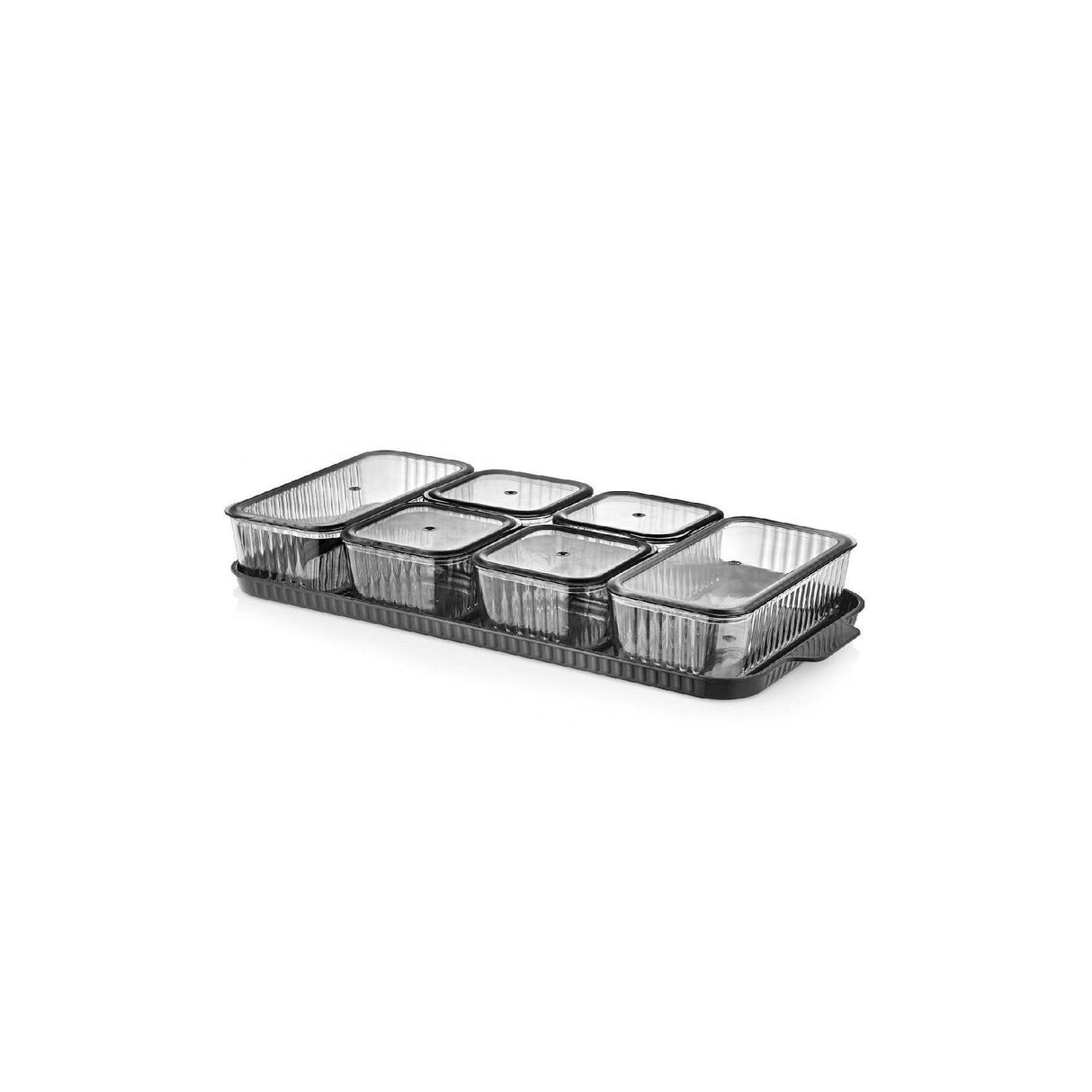 Set cutie de depozitare, Gri, 37 x 6 x 19 cm