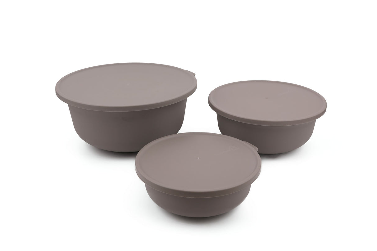 Set recipiente pentru depozitare 3 bucăți YUVBEI03-124, Gri, 24x24x10 cm