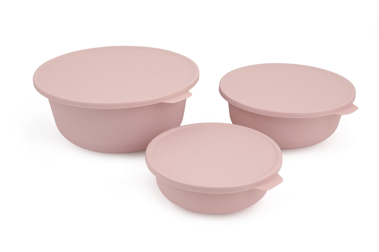 Set recipiente pentru depozitare 3 bucăți YUVPIN03-124, Roz, 24x24x10 cm