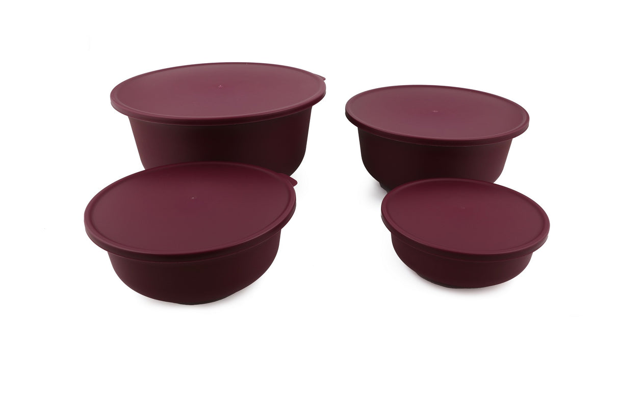 Set recipiente pentru depozitare 4 bucăți YUVPUR04-1248, Mov, 28x28x13 cm