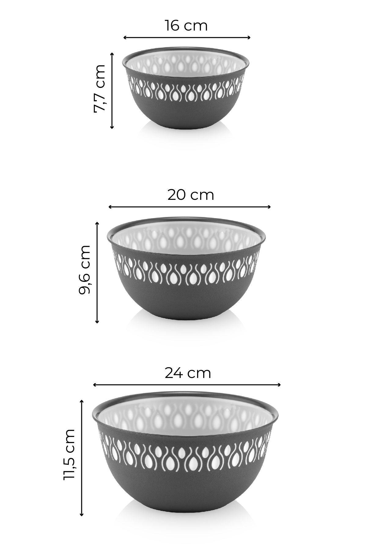 Set de boluri 3 bucăți MONNA3, Diverse culori, 16x16x8 cm - Antracit | SKU: 964FRM3314 | Set de boluri 3 bucăți MONNA3, 16x16x8 cm, varianta Antracit, produs pentru amenajarea locuinței, disponibil online în România la CasaMob