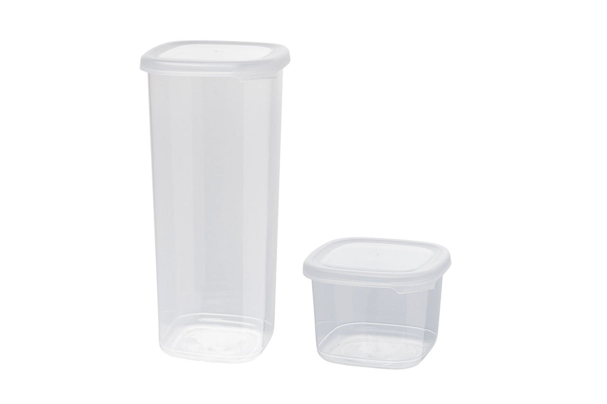 Set recipiente pentru depozitare 18 bucăți BNMPEGYWS18-517, Alb, 10x10x10 cm
