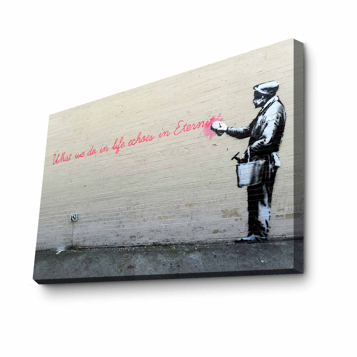 Tablou canvas 4570BANKSY006, Multicolor, 45x70x3 cm