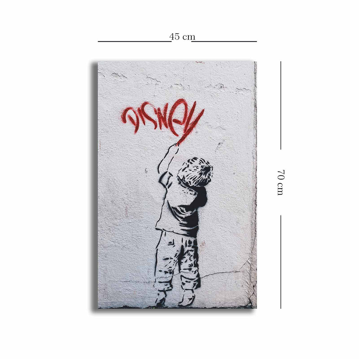 Tablou canvas 4570BANKSY011, Multicolor, 45x70x3 cm