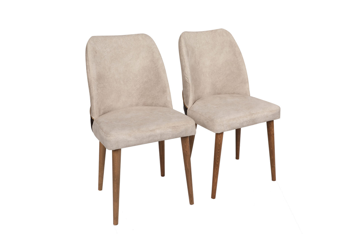 Set 2 scaune Nova 071 V2, Crem - Nuc, 50x49x90 cm