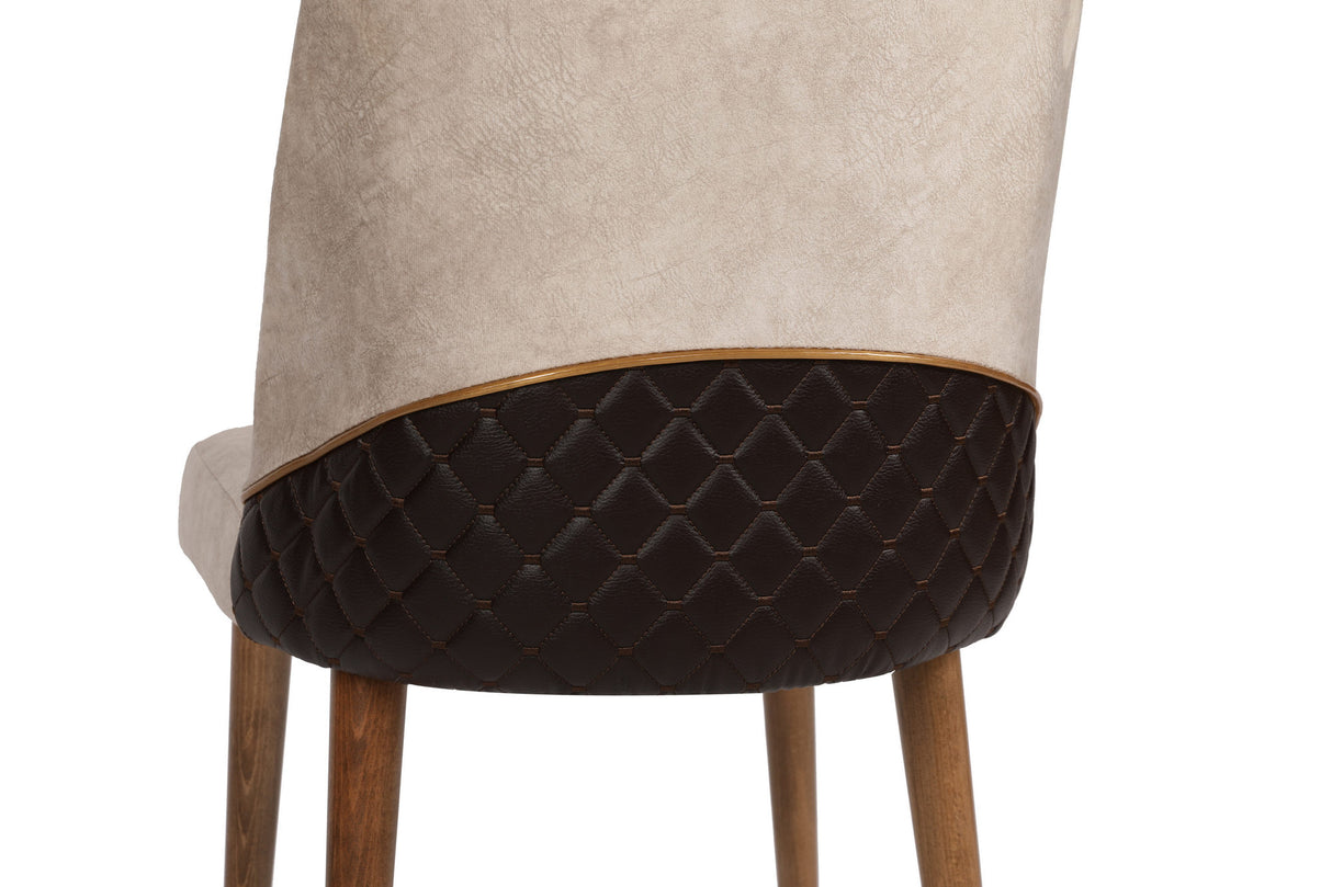 Set 2 scaune Nova 071 V2, Crem - Nuc, 50x49x90 cm