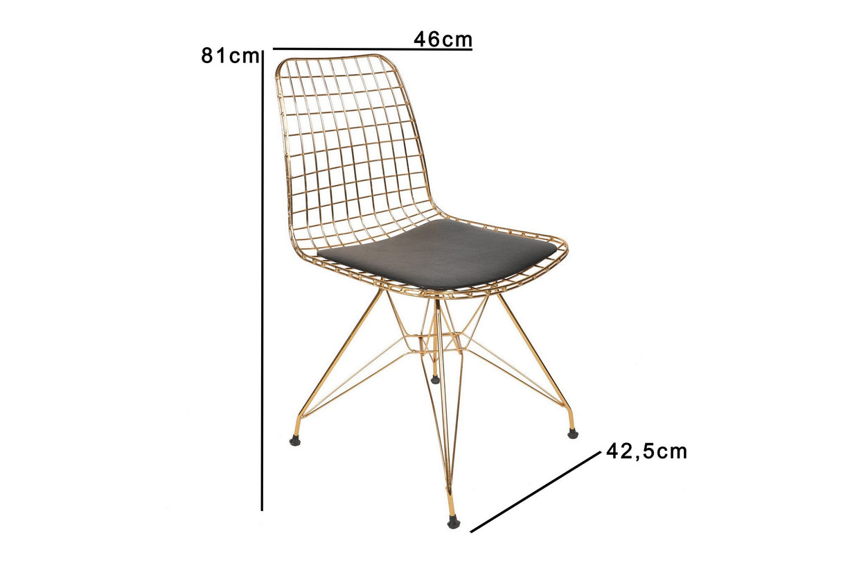 Set 2 scaune Tivoli 273 V2, Auriu, 46x43x81 cm