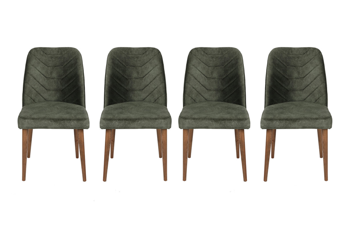 Set 4 scaune Dallas 558 V4, Nuc - Dark green, 50x49x90 cm