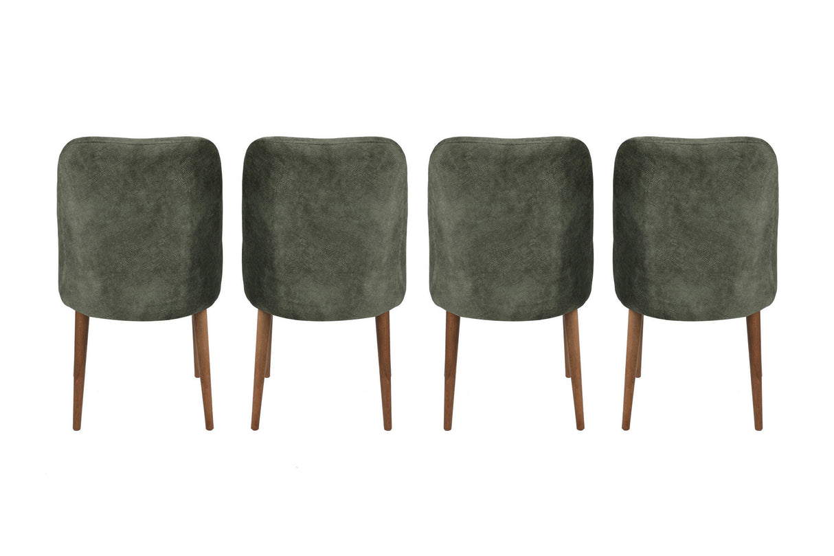 Set 4 scaune Dallas 558 V4, Nuc - Dark green, 50x49x90 cm