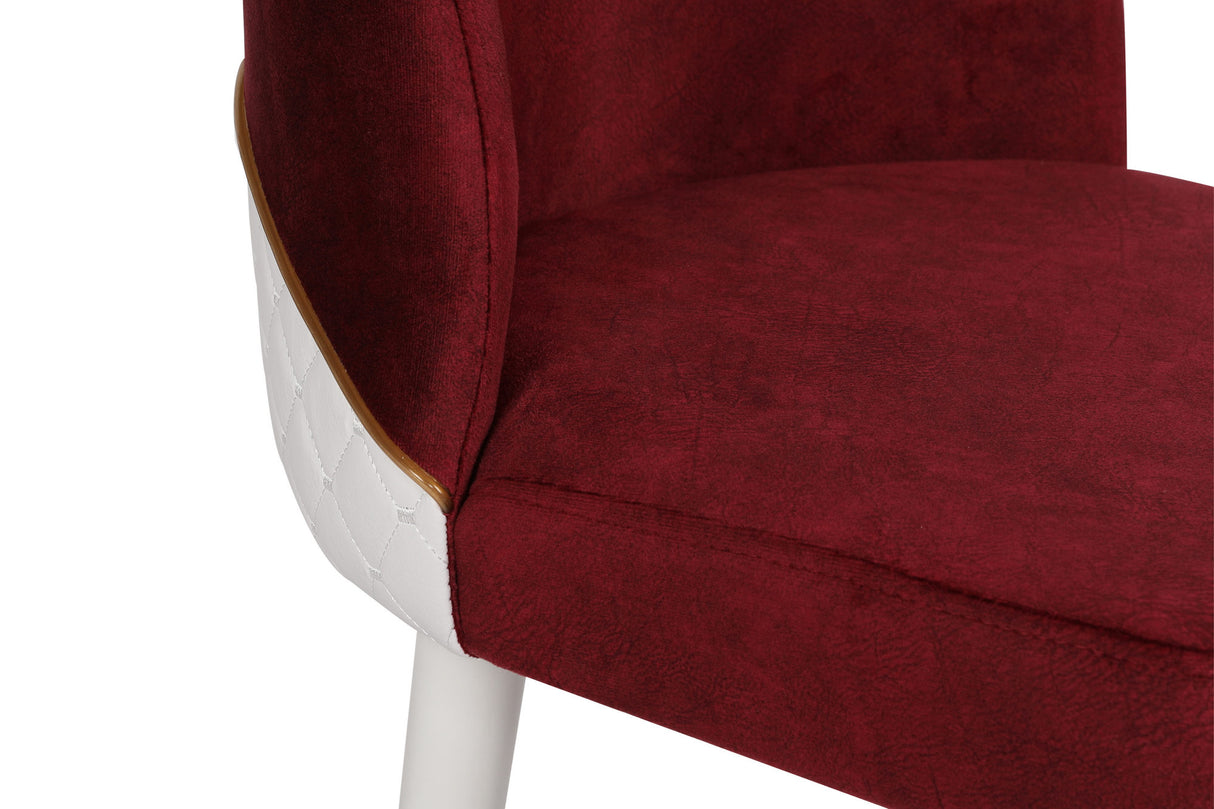 Set 4 scaune Nova 081 V4, Bordo - Alb, 50x49x90 cm