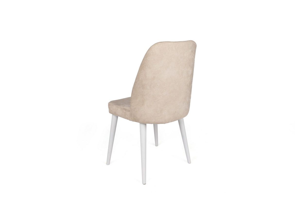 Set 4 scaune Dallas-580 V4, Bej - Alb, 50x49x90 cm