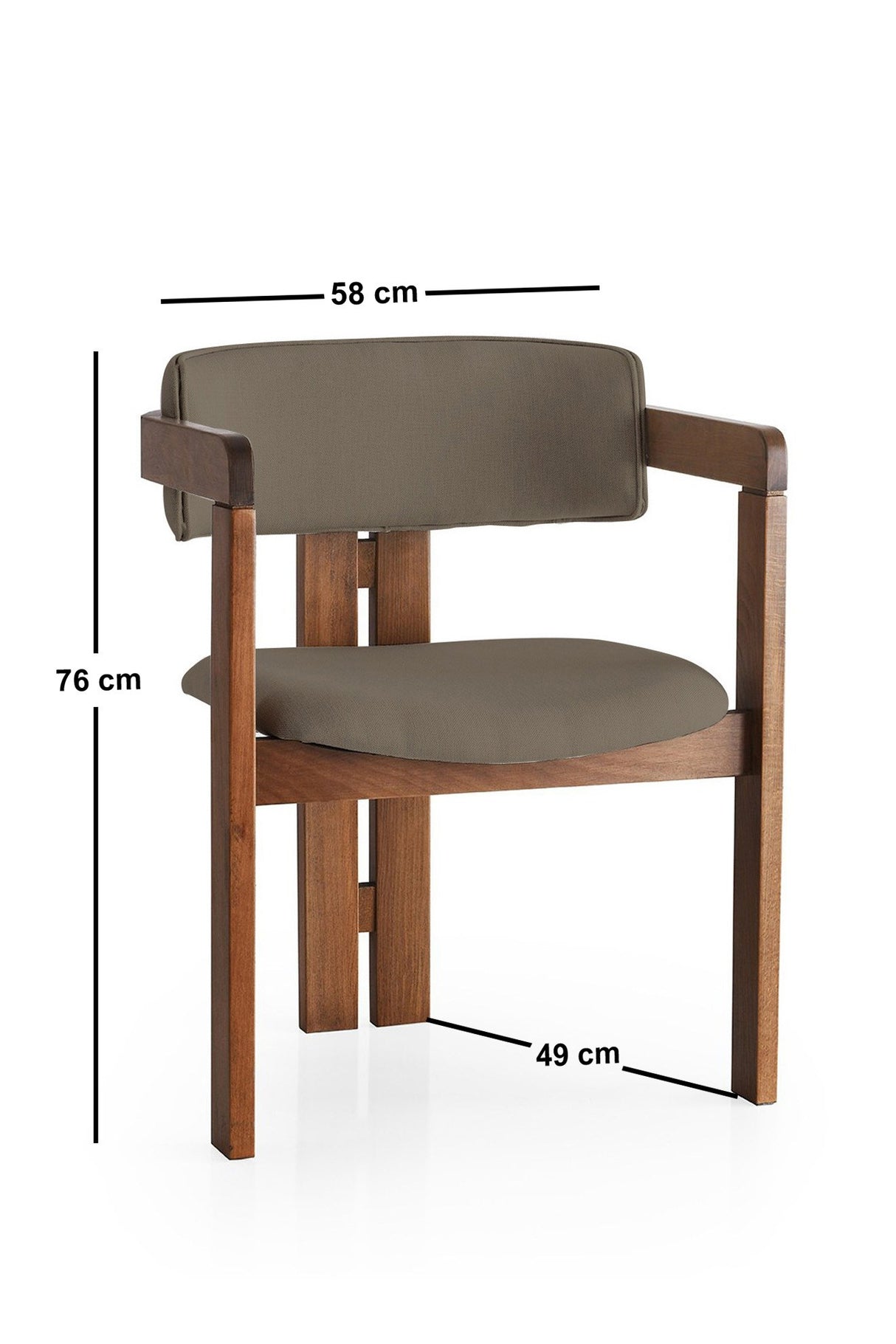 Scaun CO - 012, Nuc - Maro, 58x49x76 cm