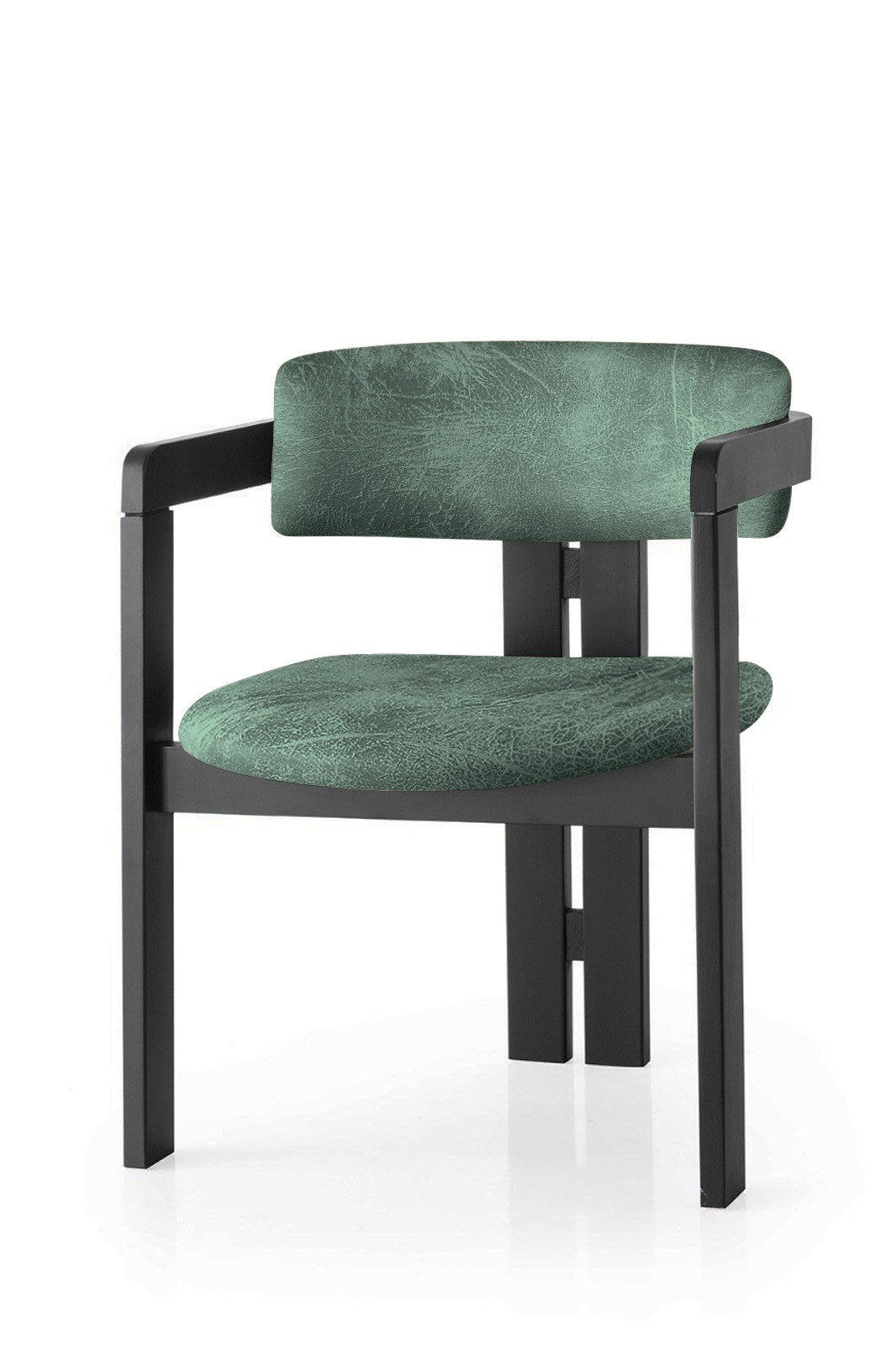 Scaun CO - 023, Negru - Verde, 58x49x76 cm