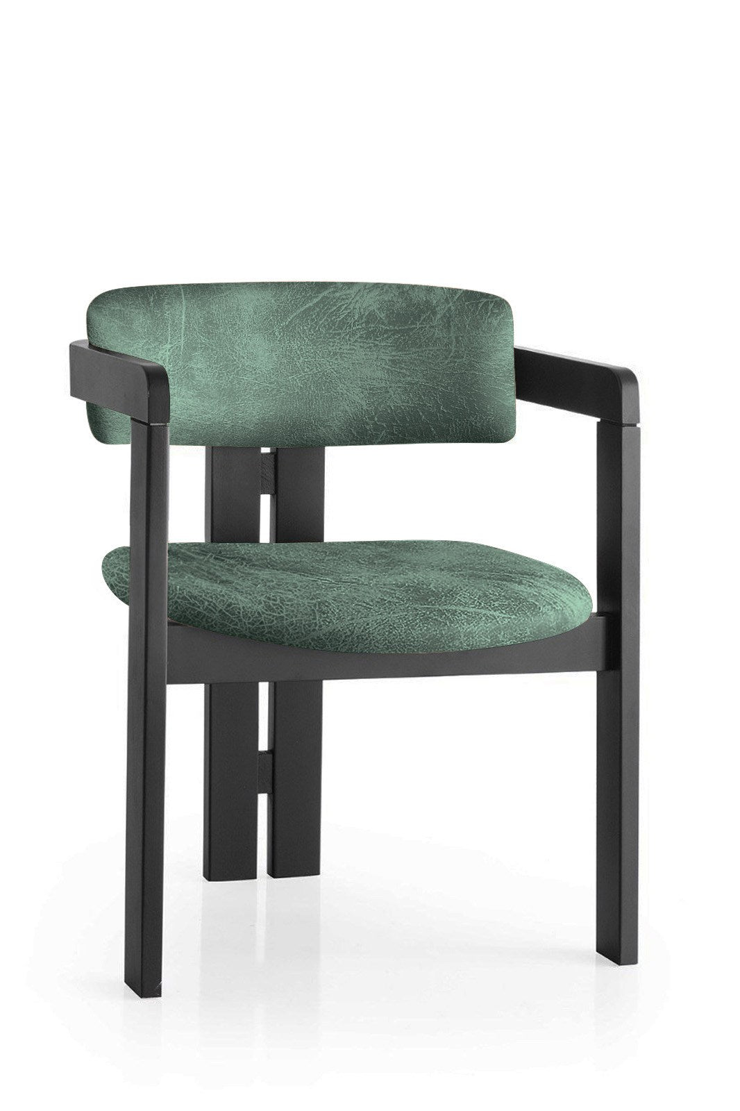Scaun CO - 023, Negru - Verde, 58x49x76 cm