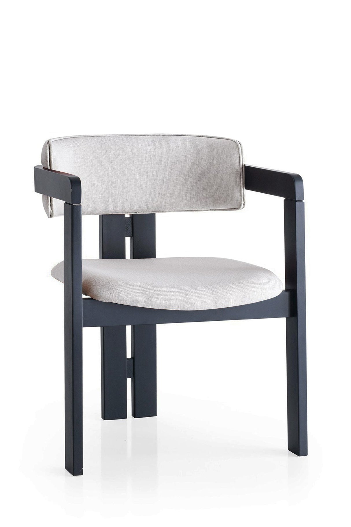 Scaun CO-045, Crem - Negru, 58x49x76 cm
