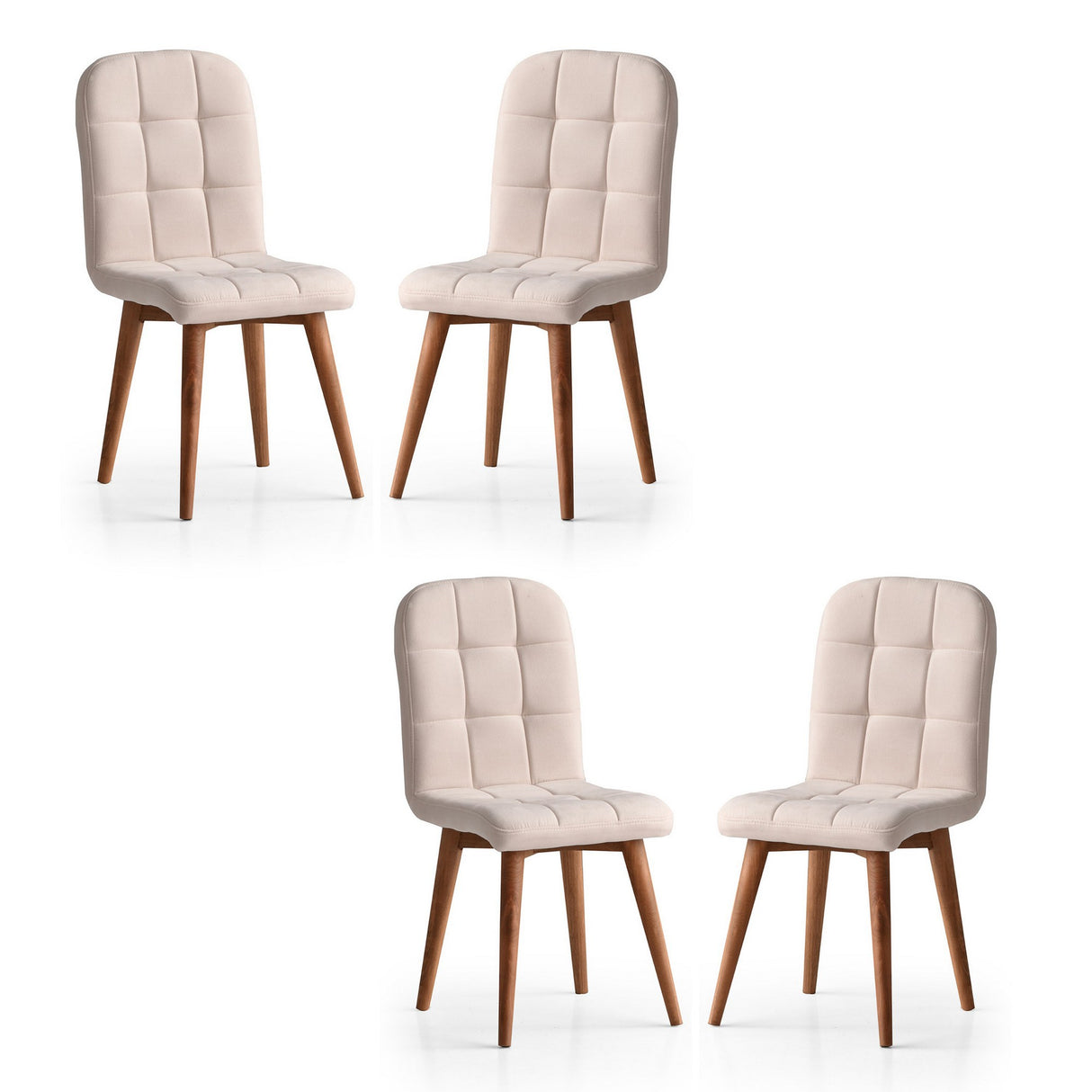 Set 4 scaune Retro - 708, Crem, 41x51x88 cm