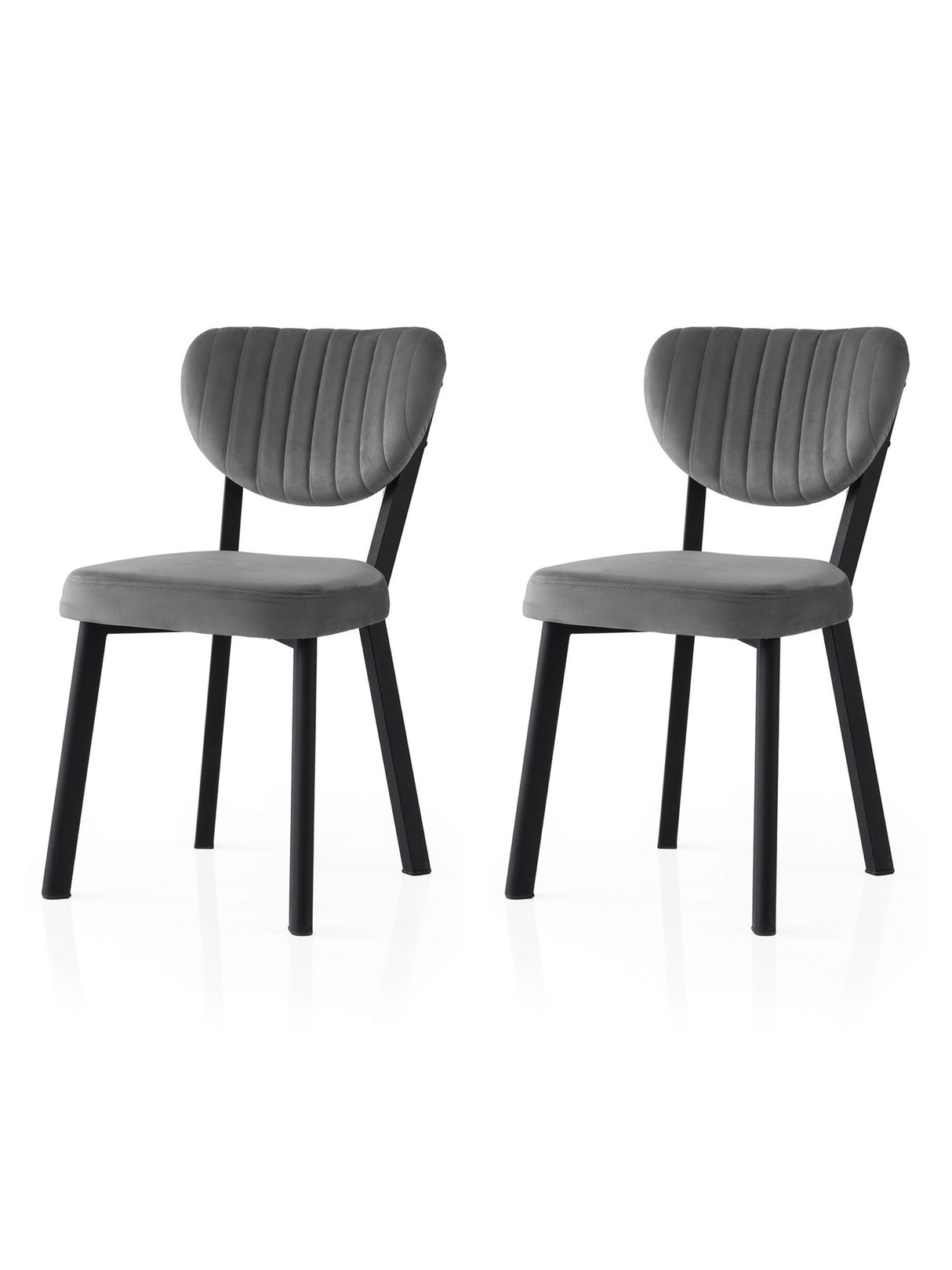 Set 2 scaune Beta - 839 V2, Negru - Antracit, 46x54x86 cm