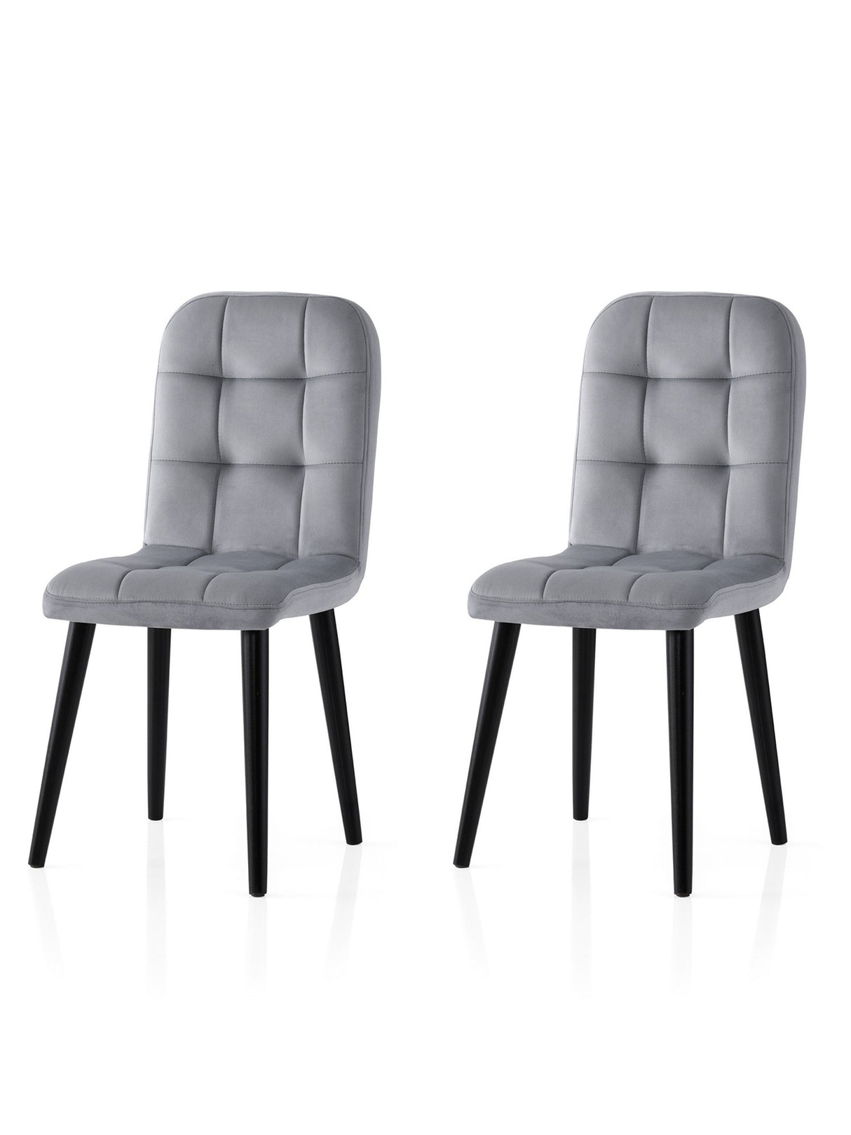 Set 2 scaune Retro - 732 V2, Negru - Gri, 41x51x88 cm