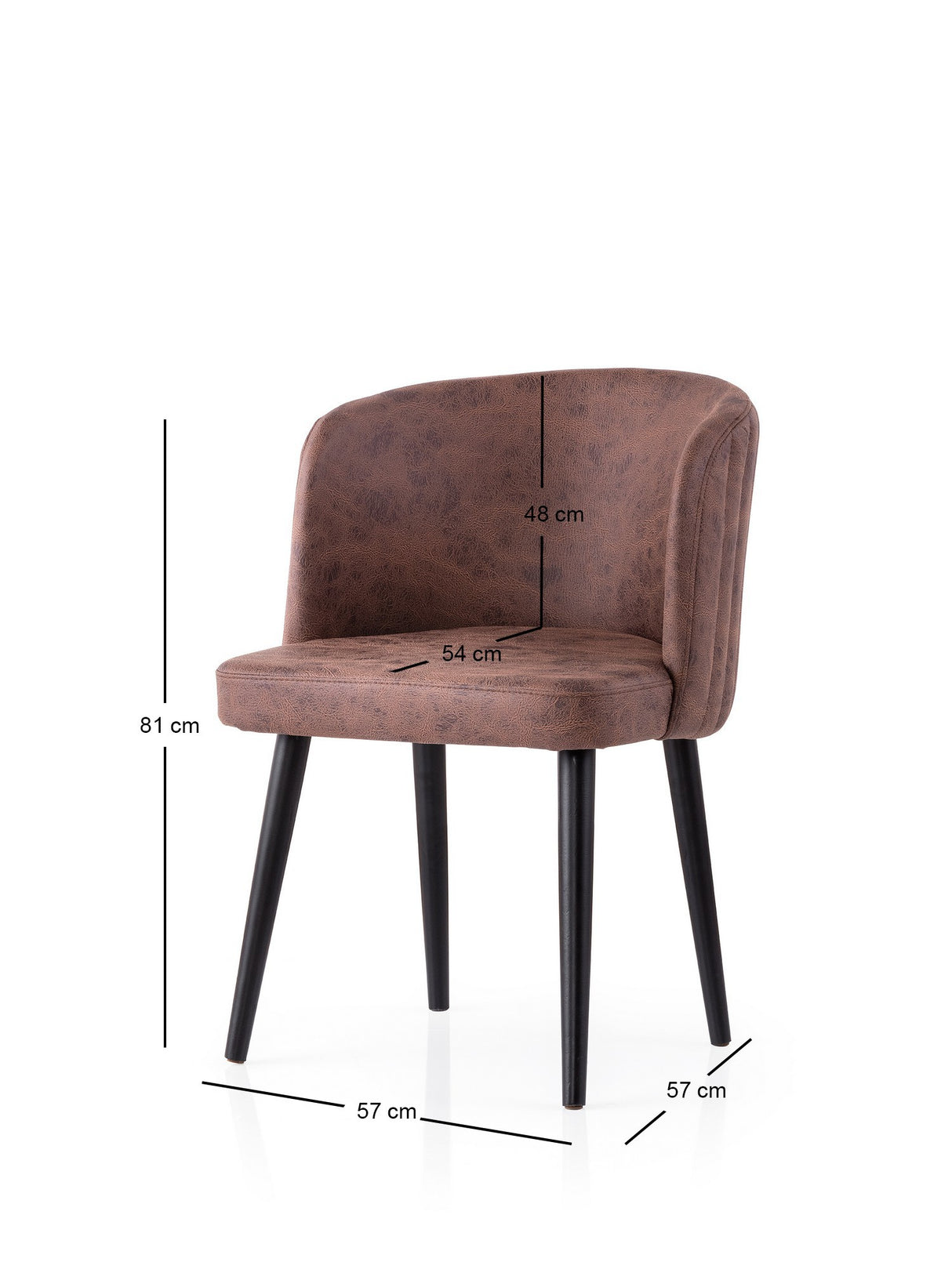 Set 4 scaune Zen - 4207 V4, Negru - Maro, 57x57x81 cm