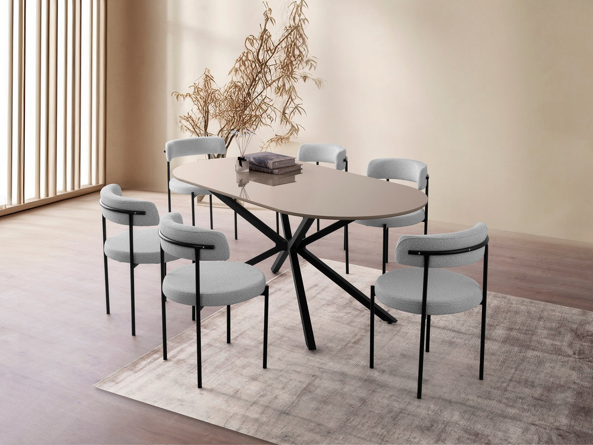 Masă dining Aura - 3011, Moca deschis, 180x90x79 cm