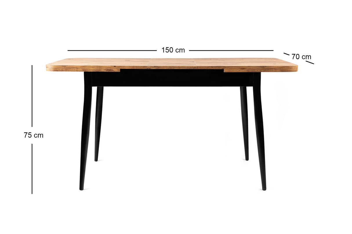 Masă dining extensibilă Ay - 1184, Pin atlantic, 120x70x75 cm