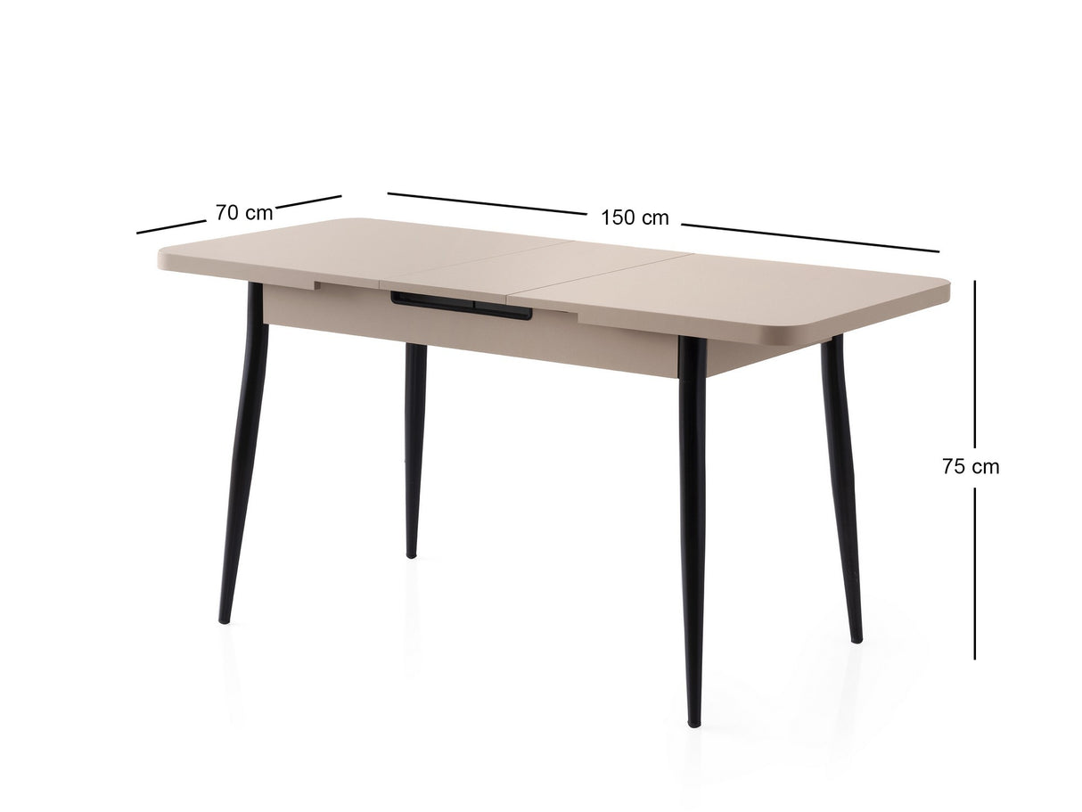 Masă dining extensibilă Ay - 1185, Moca deschis, 120x70x75 cm
