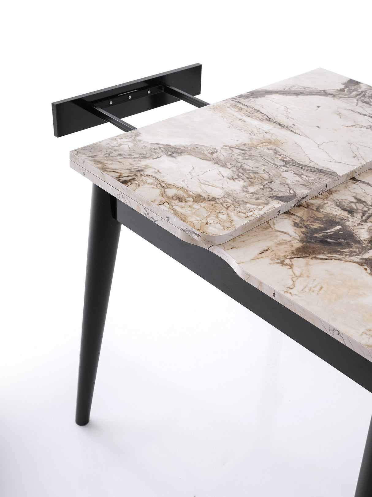 Masă dining extensibilă Totem - 3042, Alb - Marble, 80x80x75 cm