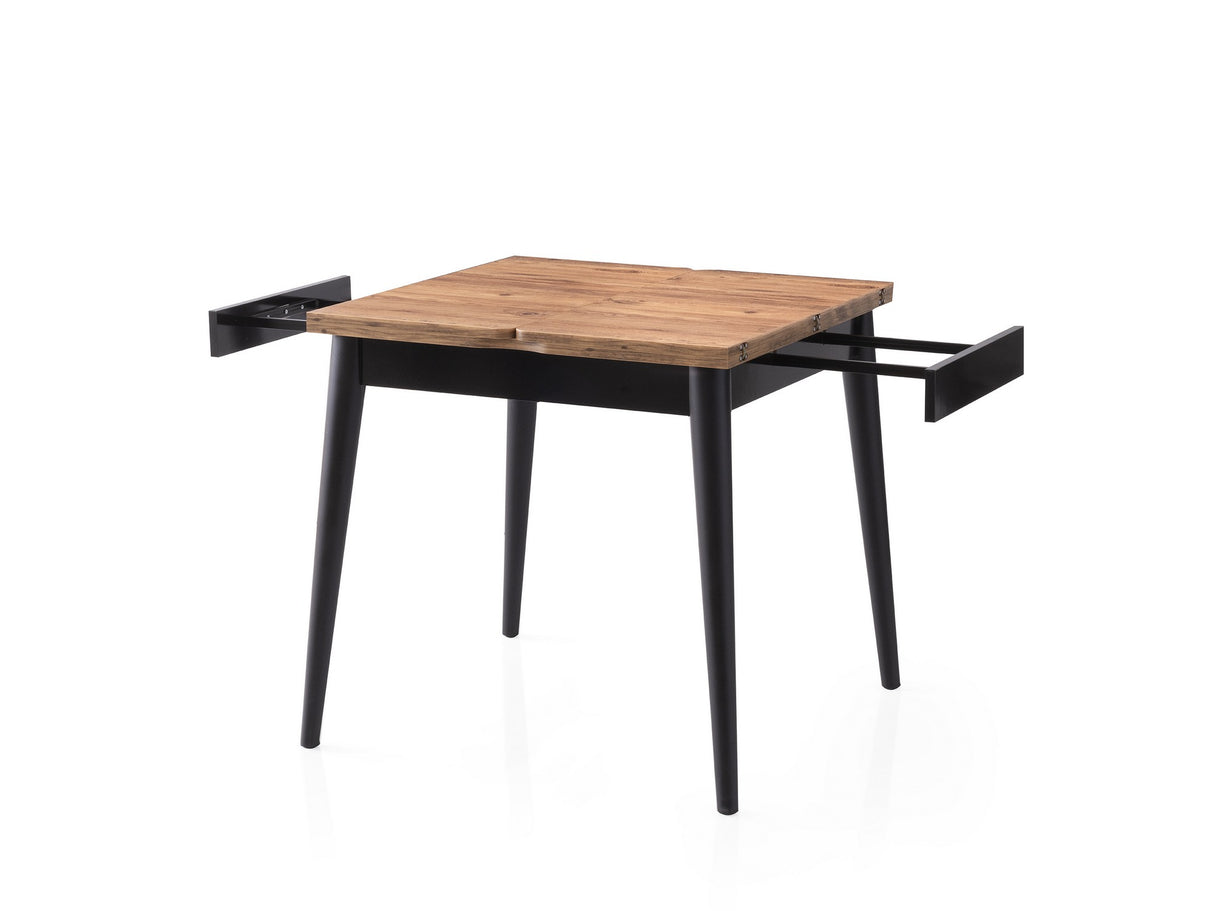 Masă dining extensibilă Totem - 3043, Pin atlantic, 80x80x75 cm