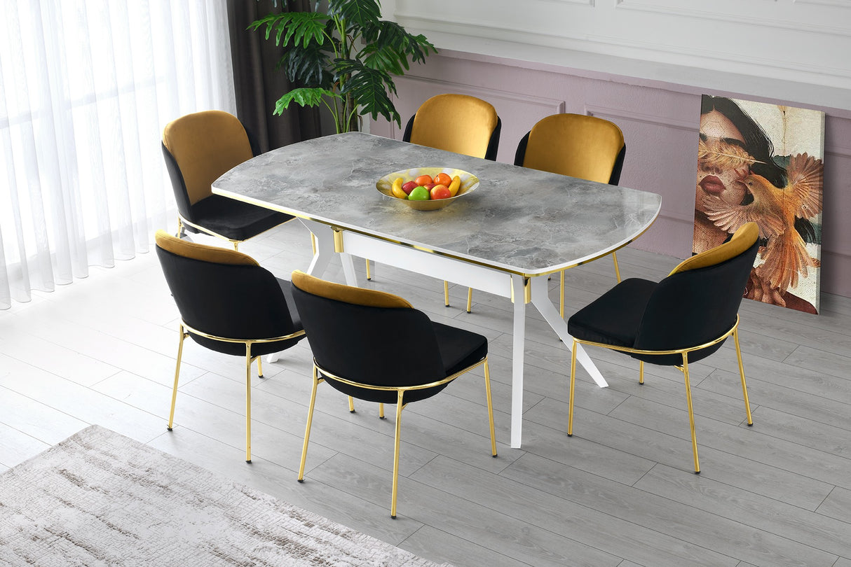 Masă dining İkon - 1002, Multicolor, 180x90x77 cm