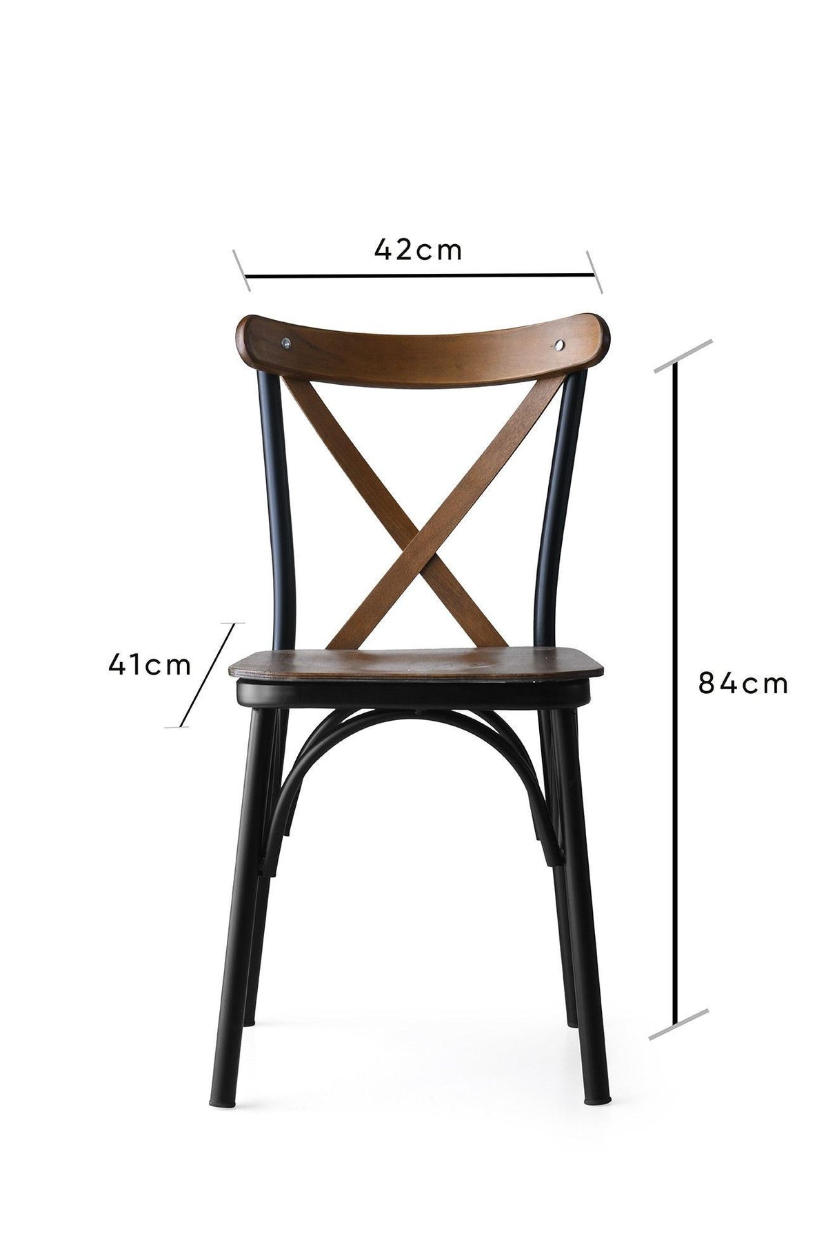 Set 4 scaune Ahşap Ekol - 261 V4, Nuc, 42x41x84 cm