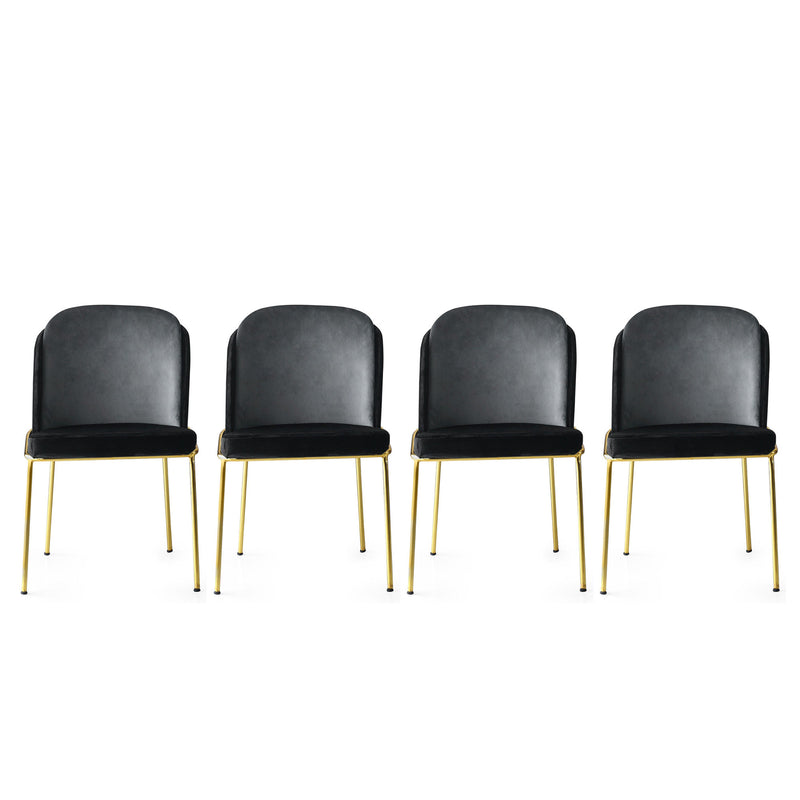 Set 4 scaune Dore - 103 V4, Negru - Auriu, 54x55x86 cm, SKU 974NMB1170, imagine 1