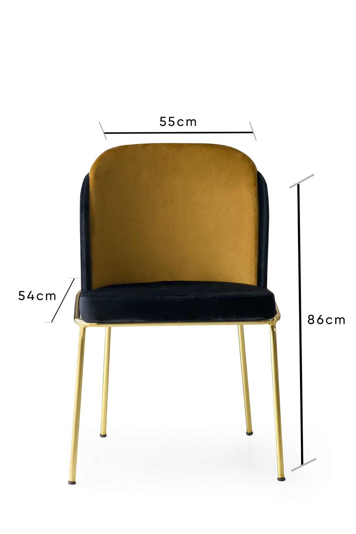 Set 4 scaune Dore - 106 V4, Negru - Auriu, 54x55x86 cm