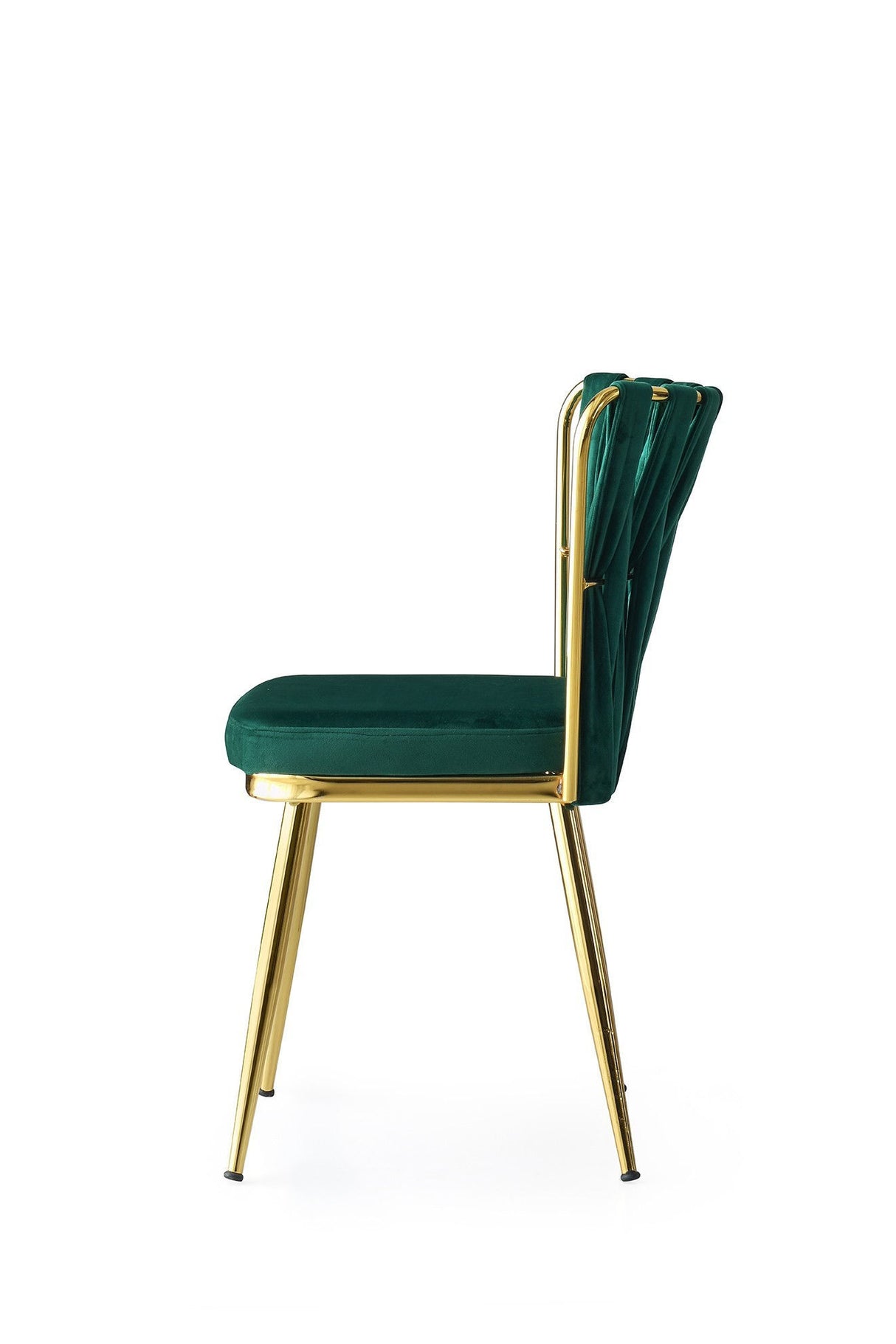 Set 2 scaune Kuşaklı - 206 V2, Auriu - Verde, 43x43x82 cm