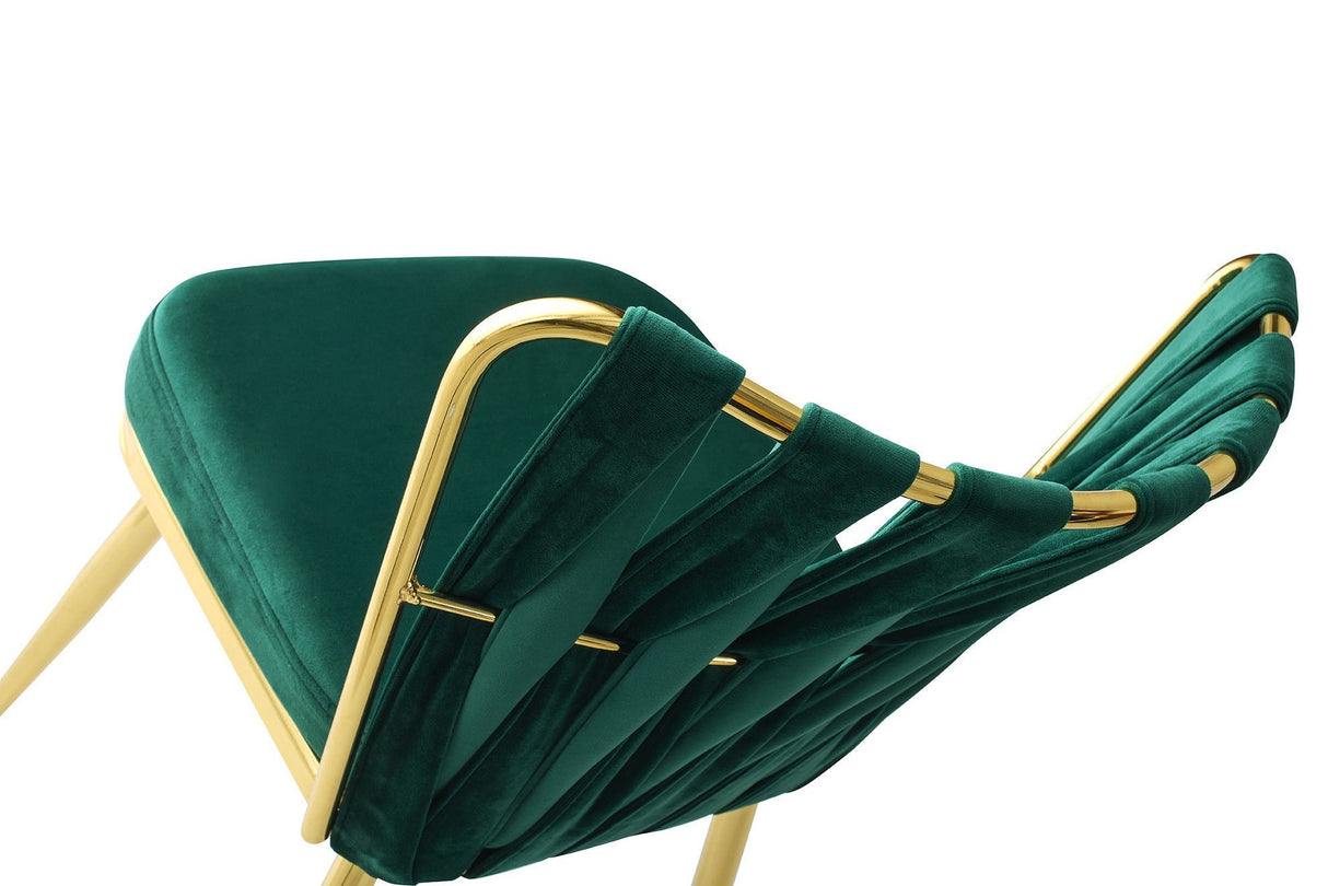 Set 2 scaune Kuşaklı - 206 V2, Auriu - Verde, 43x43x82 cm