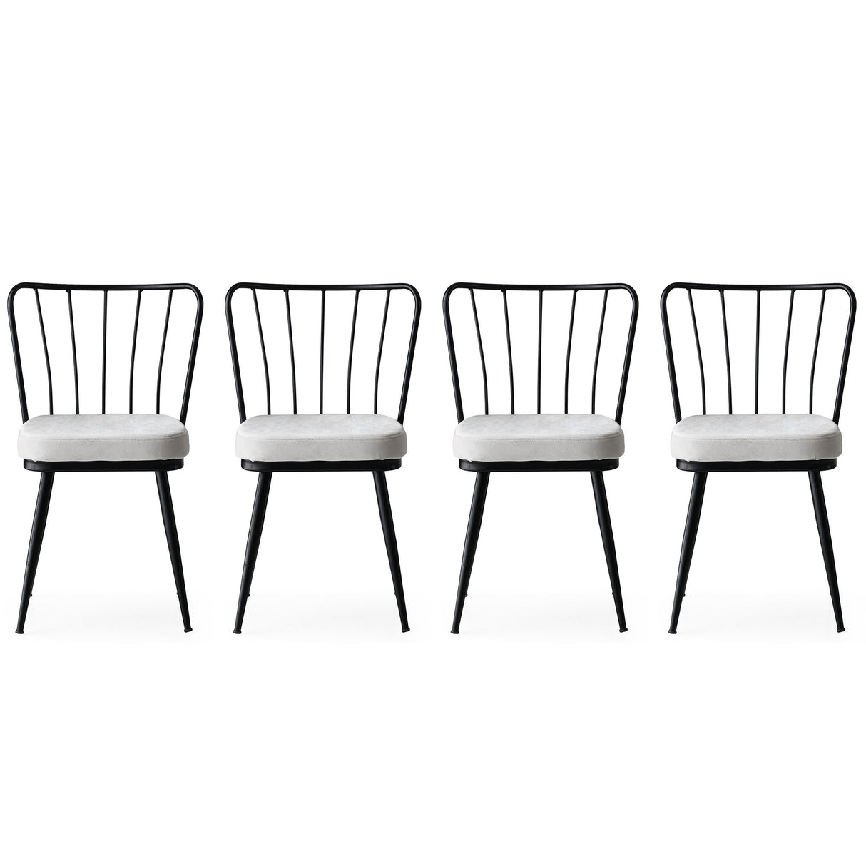 Set 4 scaune Yıldız - 940 V4, Negru, 43x42x82 cm