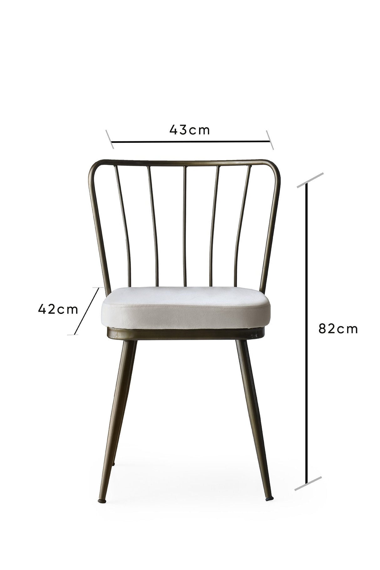 Set 4 scaune Yıldız - 985 V4, Mink, 43x42x82 cm