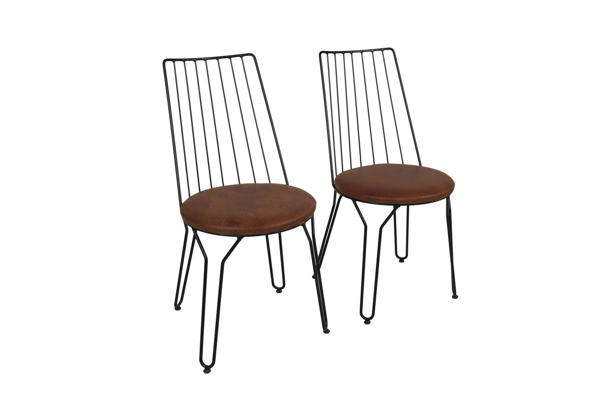 Set 2 scaune Ada 275 V2, Negru, 44x44x84 cm