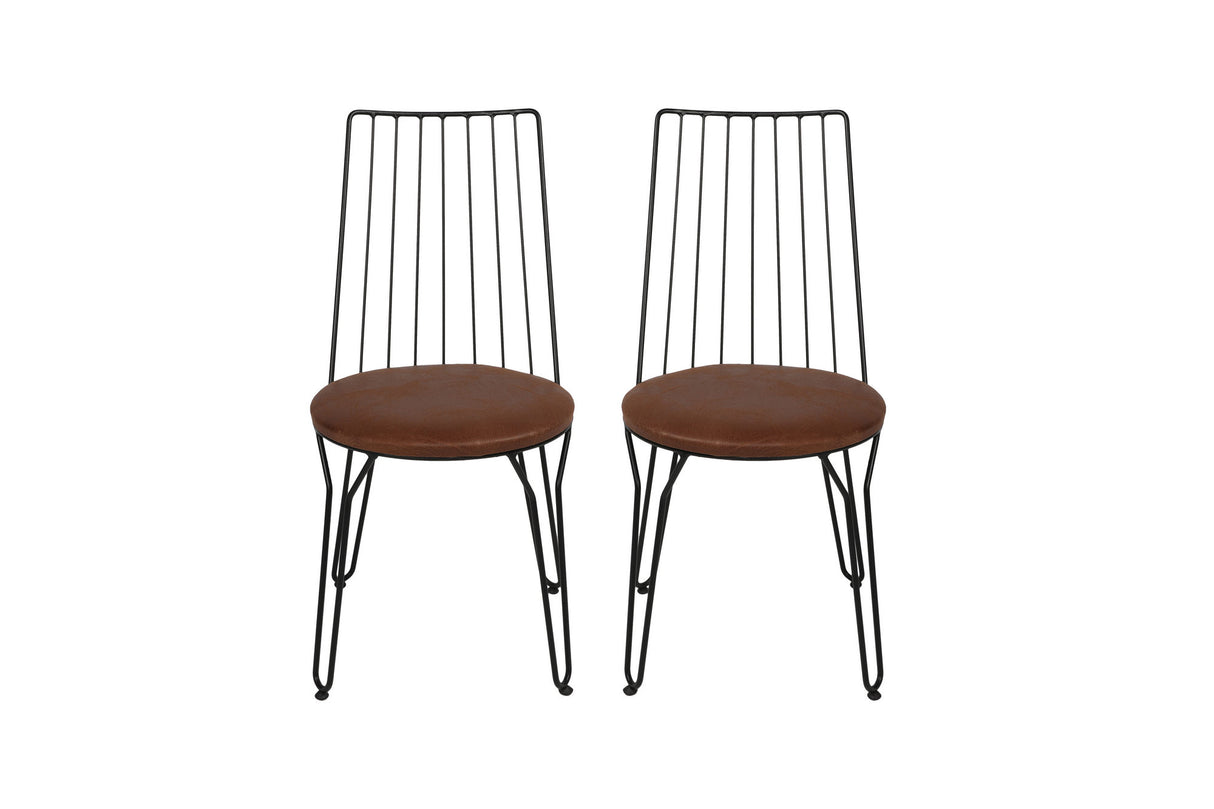 Set 2 scaune Ada 275 V2, Negru, 44x44x84 cm