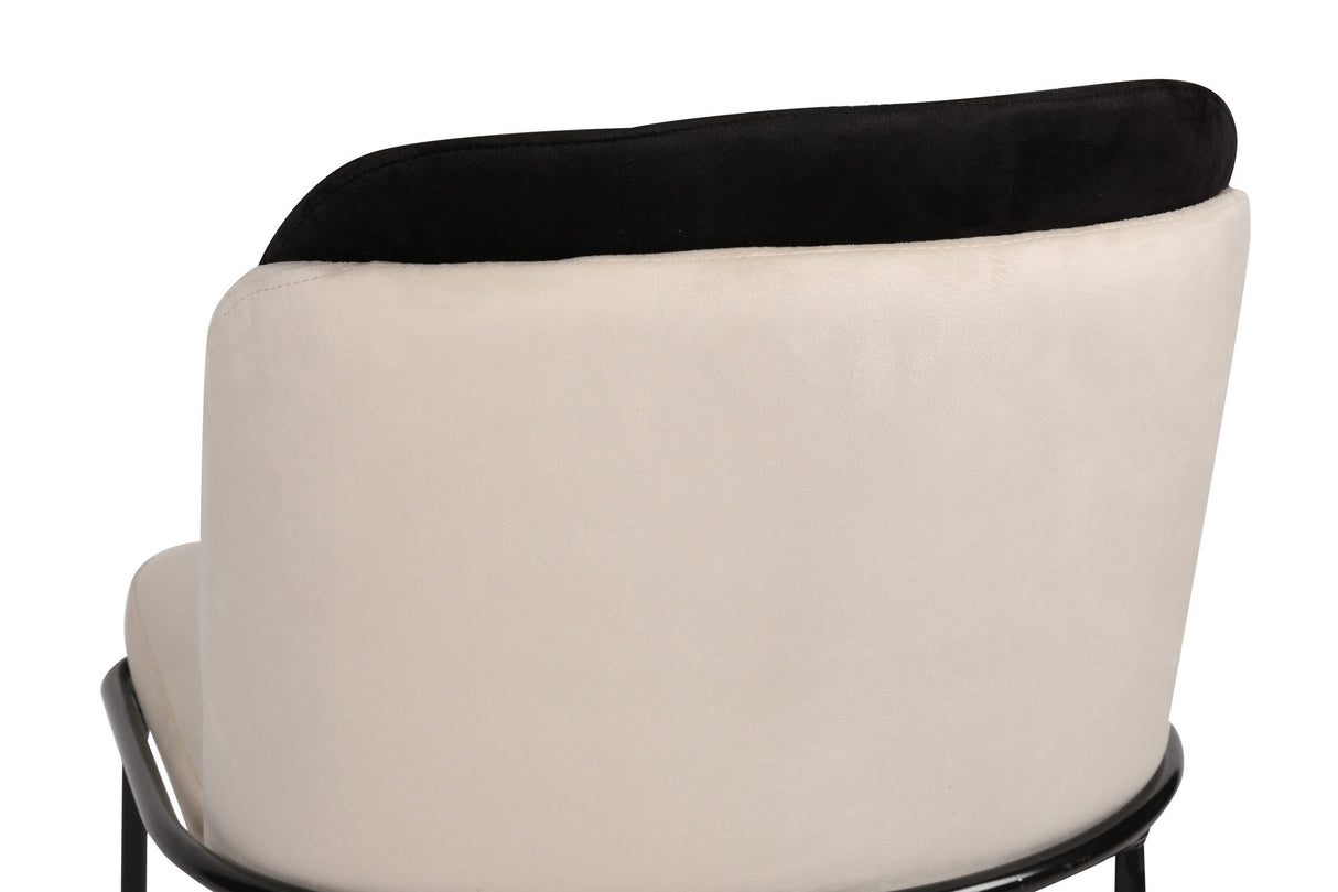 Set 2 scaune Dore 145 V2, Negru - Crem, 54x55x86 cm