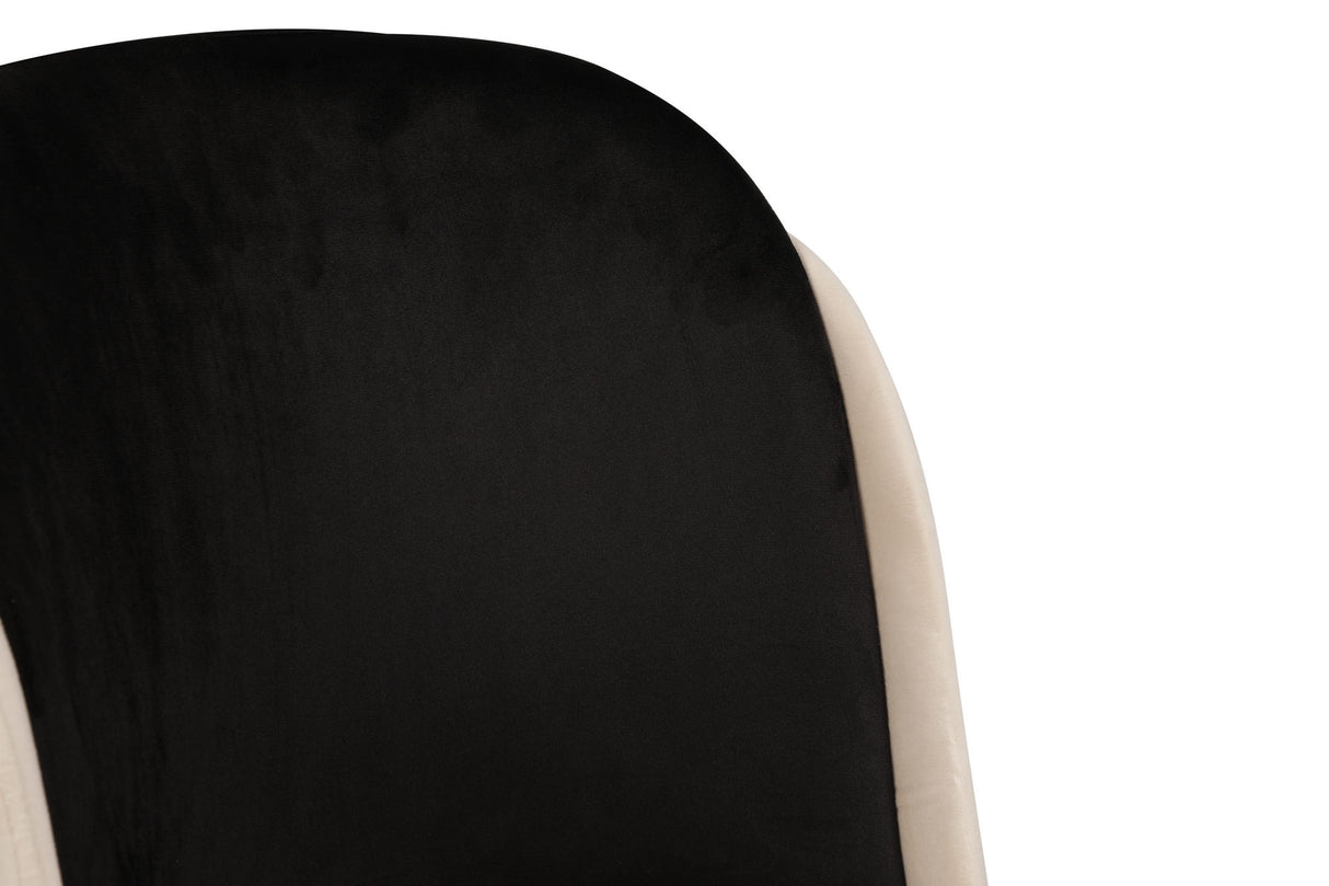 Set 2 scaune Dore 145 V2, Negru - Crem, 54x55x86 cm