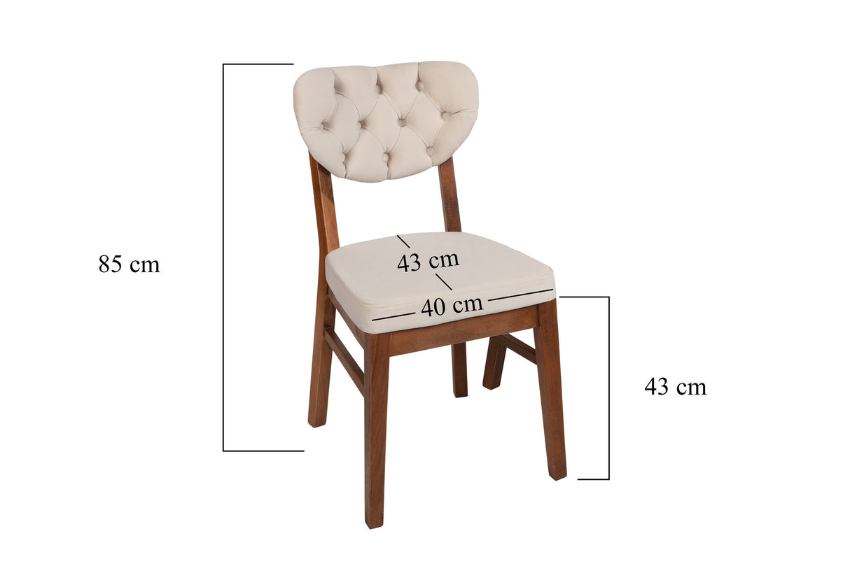 Set 2 scaune Elma 760 V2, Nuc - Bej, 42x44x86 cm