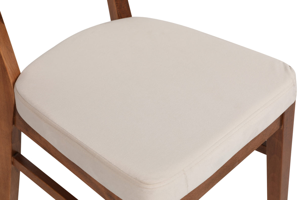Set 2 scaune Elma 760 V2, Nuc - Bej, 42x44x86 cm