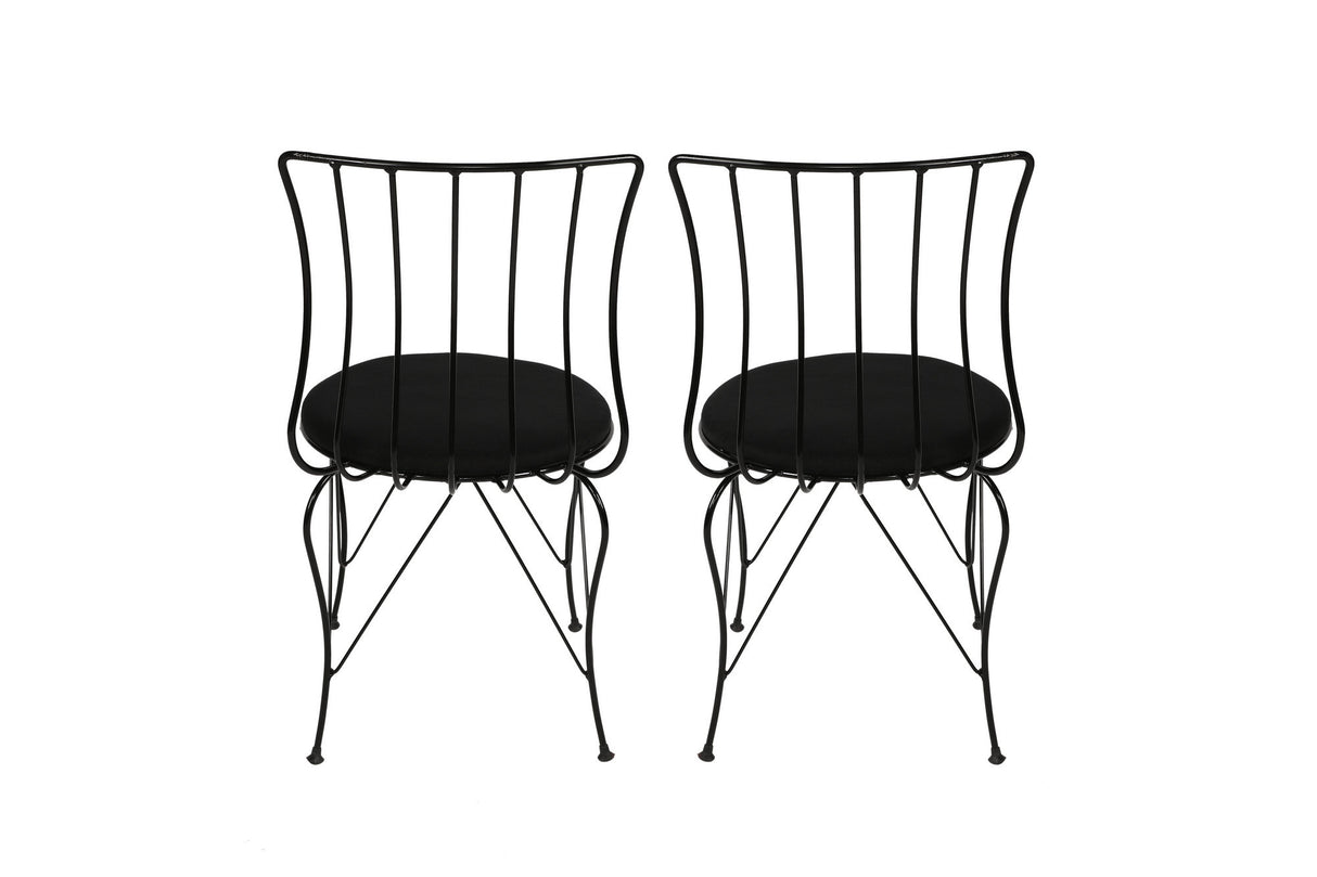 Set 2 scaune Lale 172, Negru, 44x44x84 cm